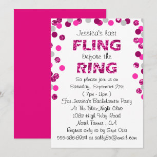 Invitation Dernière Fling Avant La Bachelorette De La Ring