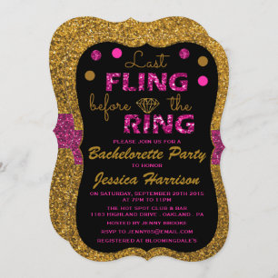 Invitation Dernière Fling Avant L'Anneau - Bachelorette Party