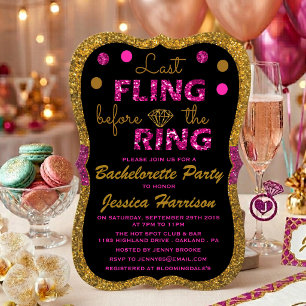 Invitation Dernière Fling Avant L'Anneau - Bachelorette Party