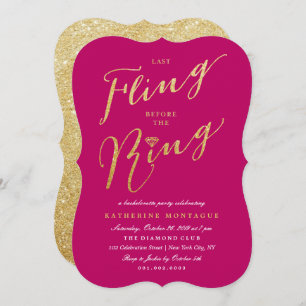 Invitation Dernière Fling Avant Le Ring Chic Bachelorette Par