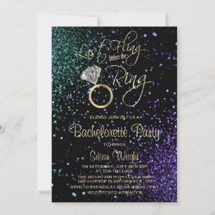 Invitation Dernière Fling Bachelorette Party en Turquoise & v