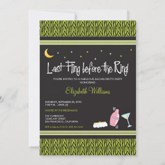 Invitation Dernière Fling Zebra Bachelorette (chau