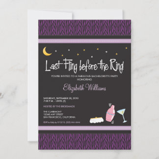 Invitation Dernière Fling Zebra Bachelorette (viol