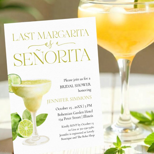 Invitation Dernière Margarita Comme Une Señorita | Fête des m (Créateur téléchargé)