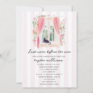 Invitation Dernière Meow Enterrement de Vie de Jeune Fille Ch