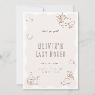 Invitation Dernière Rodéo Cowgirl Bachelorette Weekend Invita