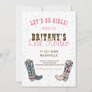 Invitation Dernière Rodeo Rose Cowgirl Bachelorette