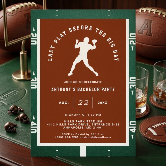 Invitation Dernière soirée de célibataire avec un match de fo (Créateur téléchargé)