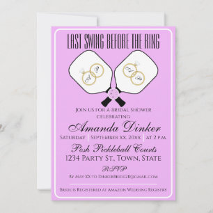 Invitation Dernière swing avant la bague Mariage Pickleball I