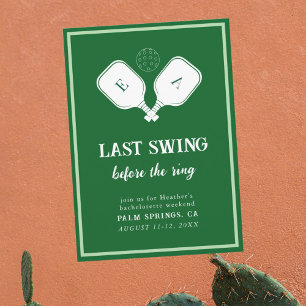 Invitation Dernière swing avant la bague Pickleball Bachelore