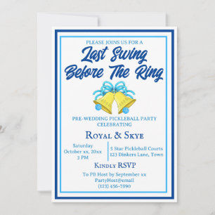 Invitation Dernière swing avant la bague Pickleball Mariage B