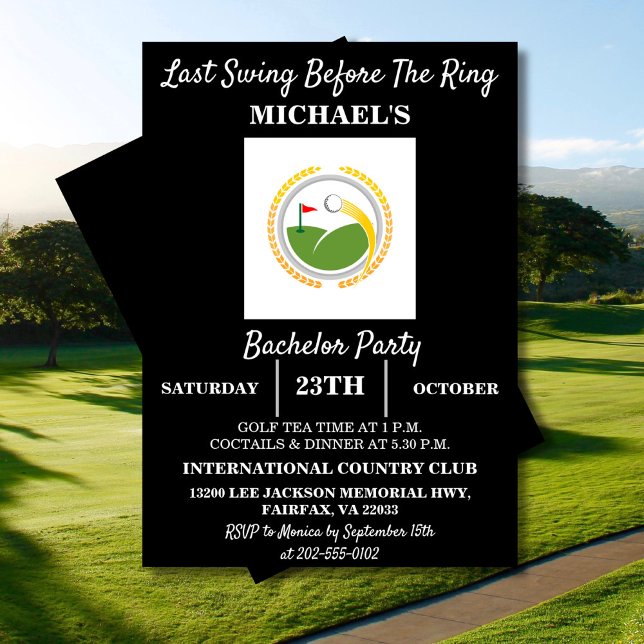 Invitation Dernière swing avant l'anneau | Golf Bachelor Part (Créateur téléchargé)