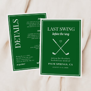 Invitation Dernière swing avant le Ring Golf Bachelorette