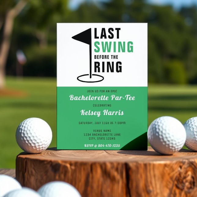Invitation Dernière swing avant le Ring Golf Bachelorette Par (Créateur téléchargé)