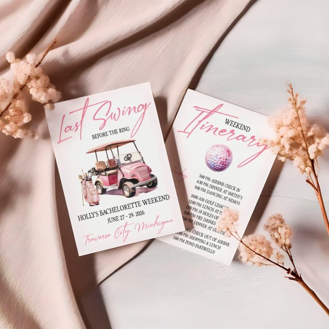 Invitation Dernière Swing, Golfing Bachelorette Week-End Part (Créateur téléchargé)