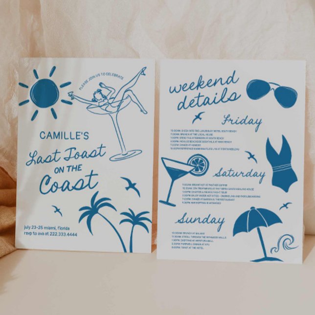 Invitation dernière Toast Bachelorette Bachelorett (Seaside bachelorette bash invitation)