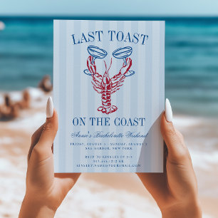 Invitation Dernière Toast sur la Côte Fête de Bachelorette de