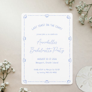 Invitation Dernière Toast sur la Côte Fête de Bachelorette Pl