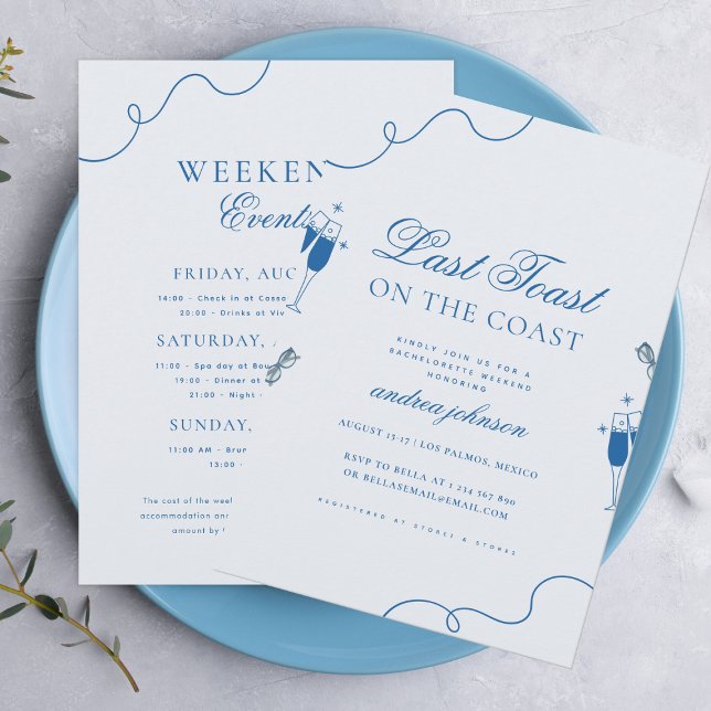 Invitation Dernière Toast sur la Côte Hen Week-end de Enterre (Créateur téléchargé)