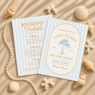 Invitation Dernière Toast Sur La Côte Palmiers Enterrement De