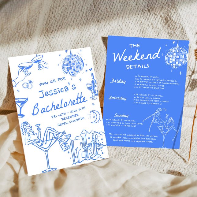 Invitation Dernière Toast Sur Les Pistes Week-end d'enterreme (Créateur téléchargé)