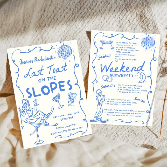 Invitation Dernière Toast Sur Les Pistes Week-end Enterrement (Créateur téléchargé)