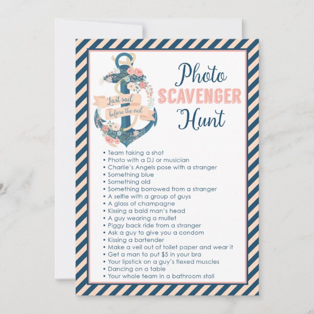 Invitation Dernière Voile Avant La Chasse Au Voile (Devant)