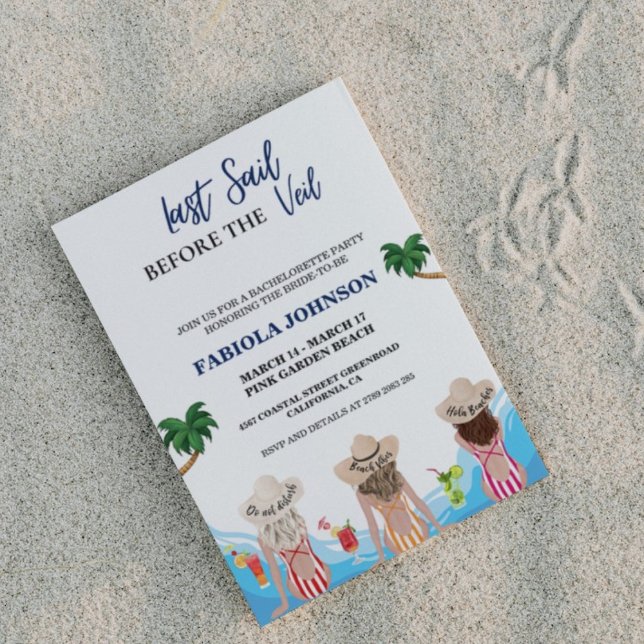 Invitation Dernière voile avant le Veil Bachelorette Party (Créateur téléchargé)
