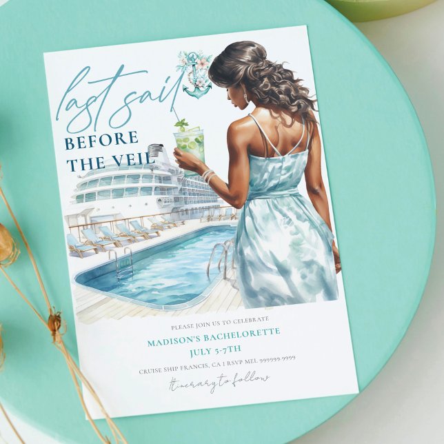 Invitation Dernière Voile avant le Veil Lux Cruise Bacheloret (Créateur téléchargé)