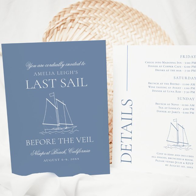 Invitation Dernière Voile Avant Le Week-End De Bachelorette V (Créateur téléchargé)