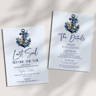 Invitation Dernière voile avant Veil Bachelorette Week-end