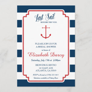 Invitation Dernière voile avant veil Nautical Bridal Invitati