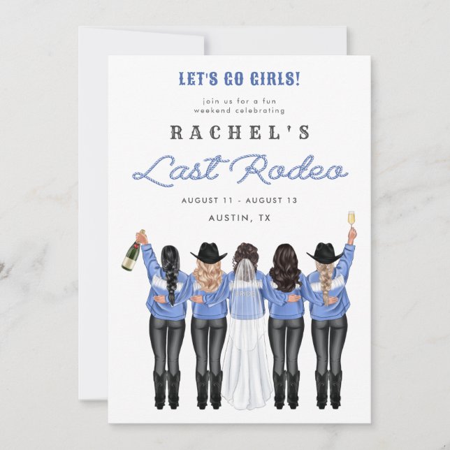 Invitation Dernières filles de rodéo à Denim (Devant)