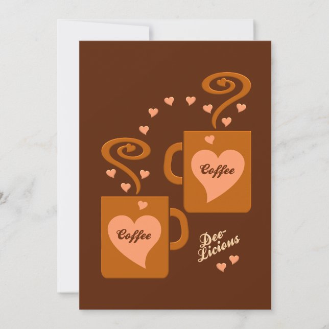 Invitation des amateurs de café, personnaliser (Devant)