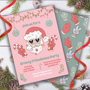 Invitation des amis Noël Hippie Père Noël Party