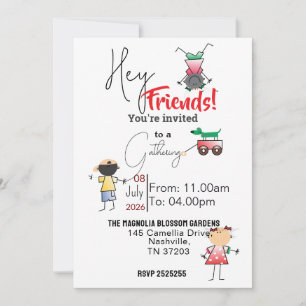 Invitation Des amis se rassemblent 