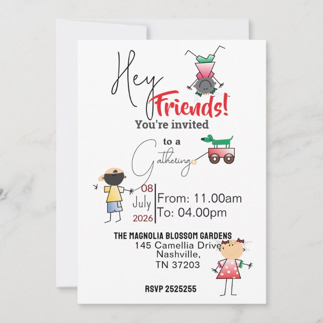 Invitation Des amis se rassemblent  (Devant)