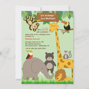 Invitation des animaux de la Jungle mignonne