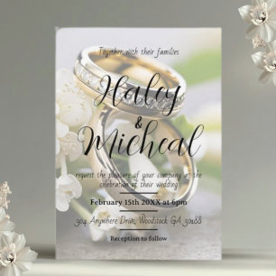 Invitation des anneaux de mariage élégants et mode