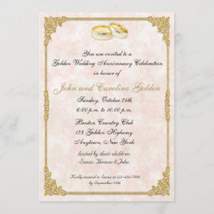 Invitation des anneaux Mariages du 50e anniversair