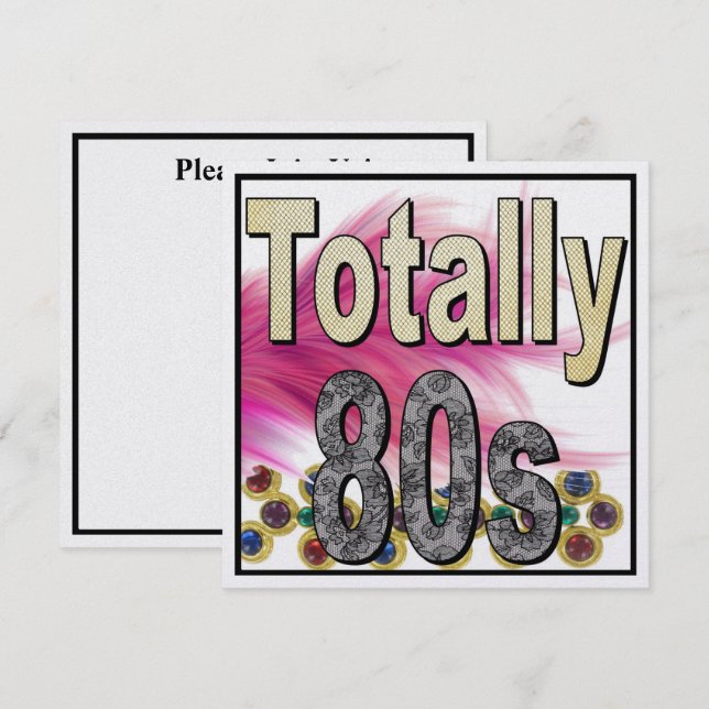 Invitation des années 80 (Devant / Derrière)