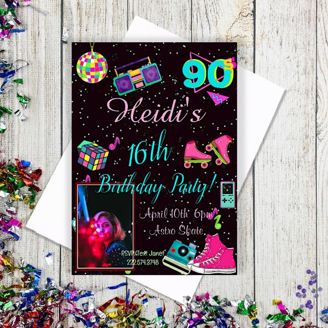 Invitation des années 90, photo Retour aux années  (Créateur téléchargé)