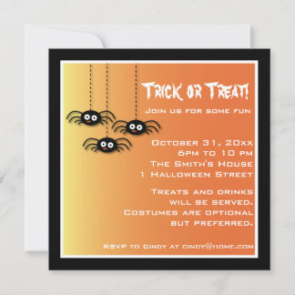 Invitation des araignées de Sainte Halloween