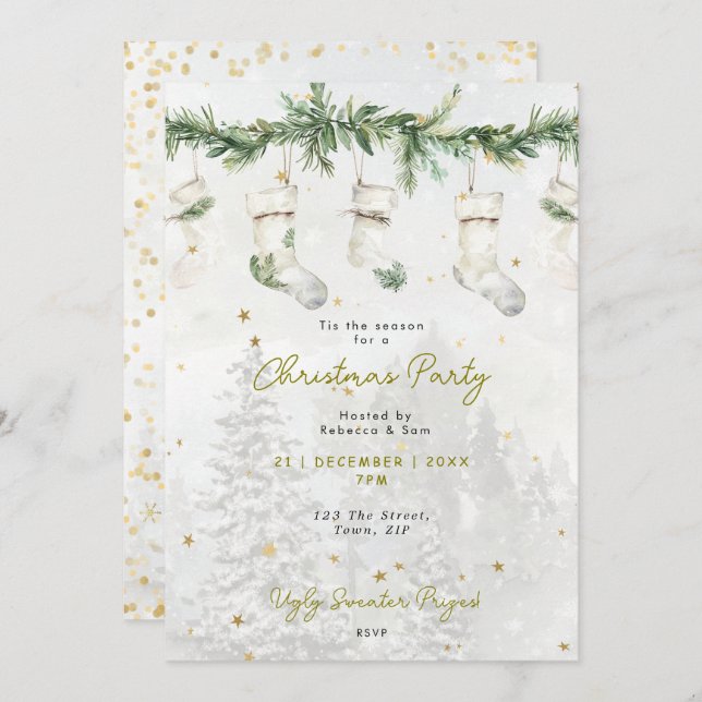 Invitation des bas de Noël (Devant / Derrière)