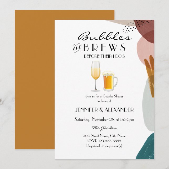Invitation des bulles et des brasseries Abstraites (Devant / Derrière)