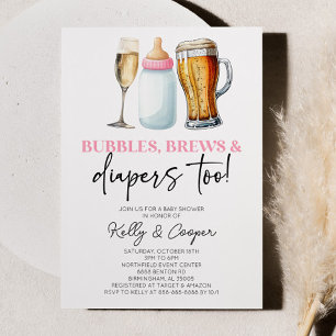 Invitation Des bulles roses se brisent et des plongeurs aussi