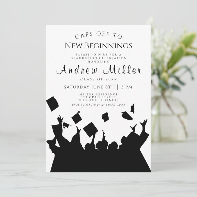 Invitation des casquettes du Parti de la Graduatio (Debout devant)