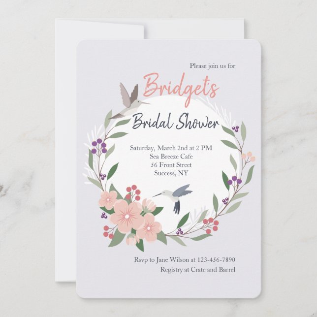 Invitation des colibris (Devant)