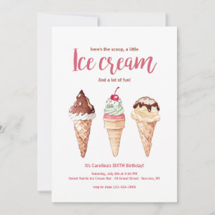 Invitation des cônes de crème glacée