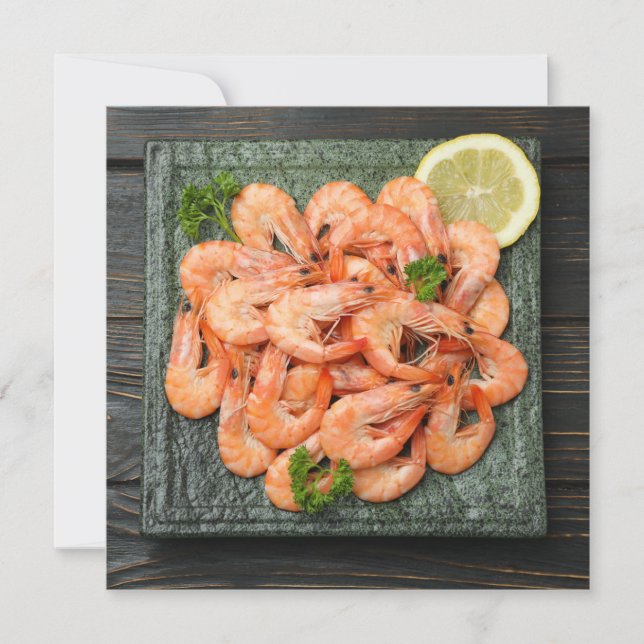 Invitation des crevettes de texte personnalisées (Devant)